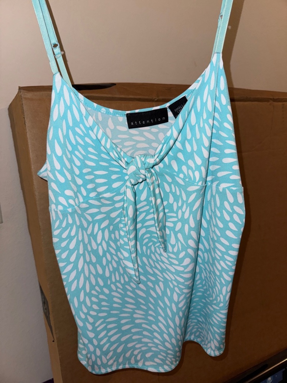 Attention Cami Top, Beautiful Aqua Color, Adjustable Spaghetti straps, EUC (CL)